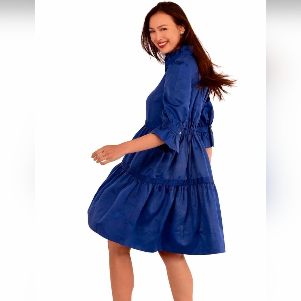 NWT Gretchen Scott Blue 3/4 Sleeve Dress XL - Picture 2 of 6